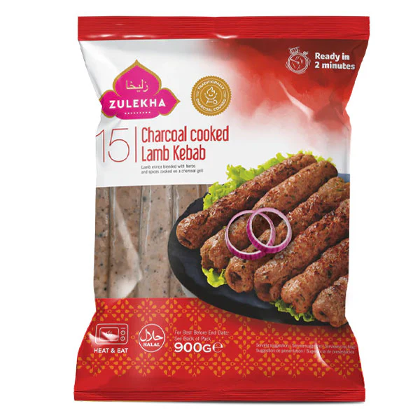 Zulekha Charcoal Cooked Lamb Kebab 15 pack 900g