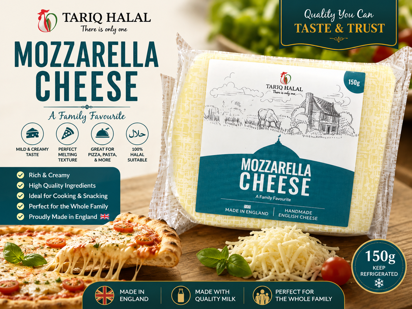 Tariq Halal Mozzarella Cheese 150g